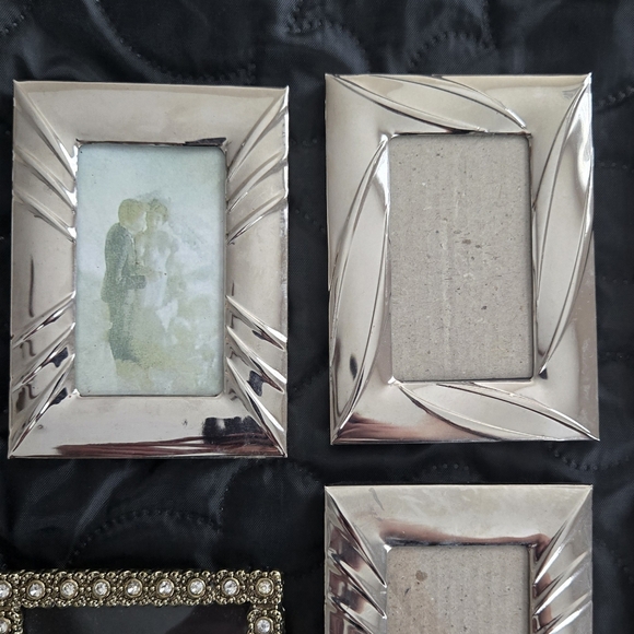 Vintage/MOD Lot Of 11 Small Gallery Picture Frames Metal Ornate Rhinestone Mix - Picture 8 of 9